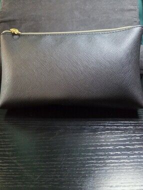 Feel Good Gifts-Black Leatherlike Zip Pouch